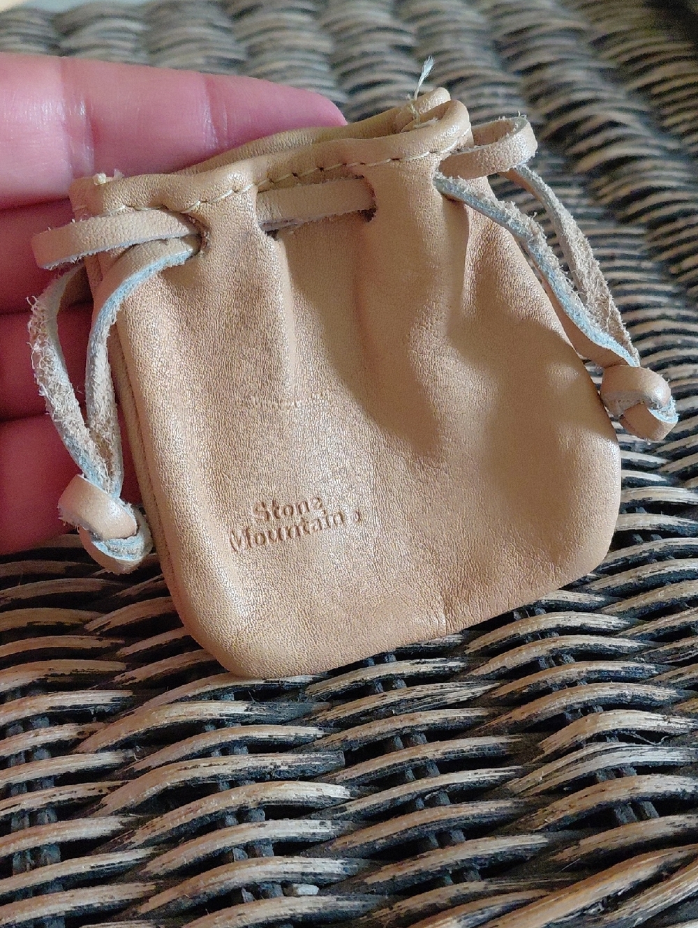 Stone Mountain Leather Drawstring Mini Pouch